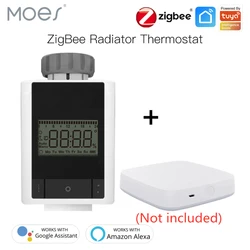 Thermostat intelligent Tuya ZigBee 3.0, radiateur thermostatique TRV, Valve de radiateur, commande vocale, fonctionne avec Alexa Google Home écran LCD 