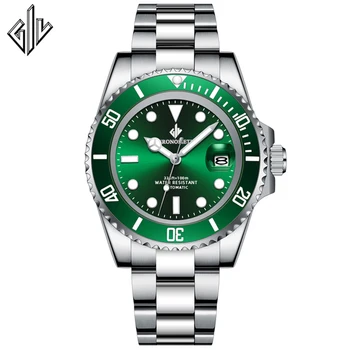 

GIV Top Brand Luxury Waterproof Men Mechanical Watch Leather Fashion Automatic Clock Men Sapphire Sport reloj hombre