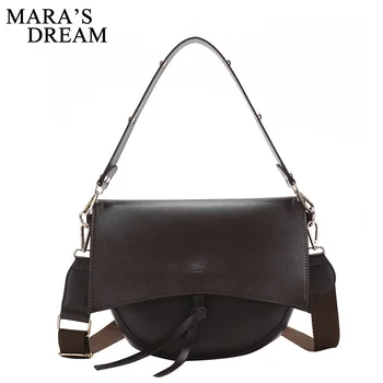 

Mara's Dream 2019 New Solid Color Big Bag Female 2 Simple Combination Bag Retro Wild Broadband Shoulder Messenger Bag