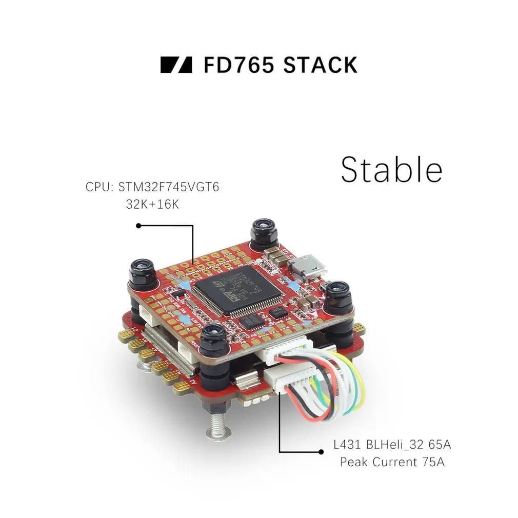 HGLRC вперед 65A 3-6S L431 BL32 4 в 1 ESC+ FD765-VTX F7 FC управление полетом для FPV гоночных дронов аксессуары