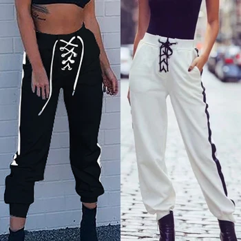 

Loose Sports Casual Pants Women Drawstring Beam Foot Harem Pants Thin Section Joggers Pants Hip Hop Sports Casual Trousers T