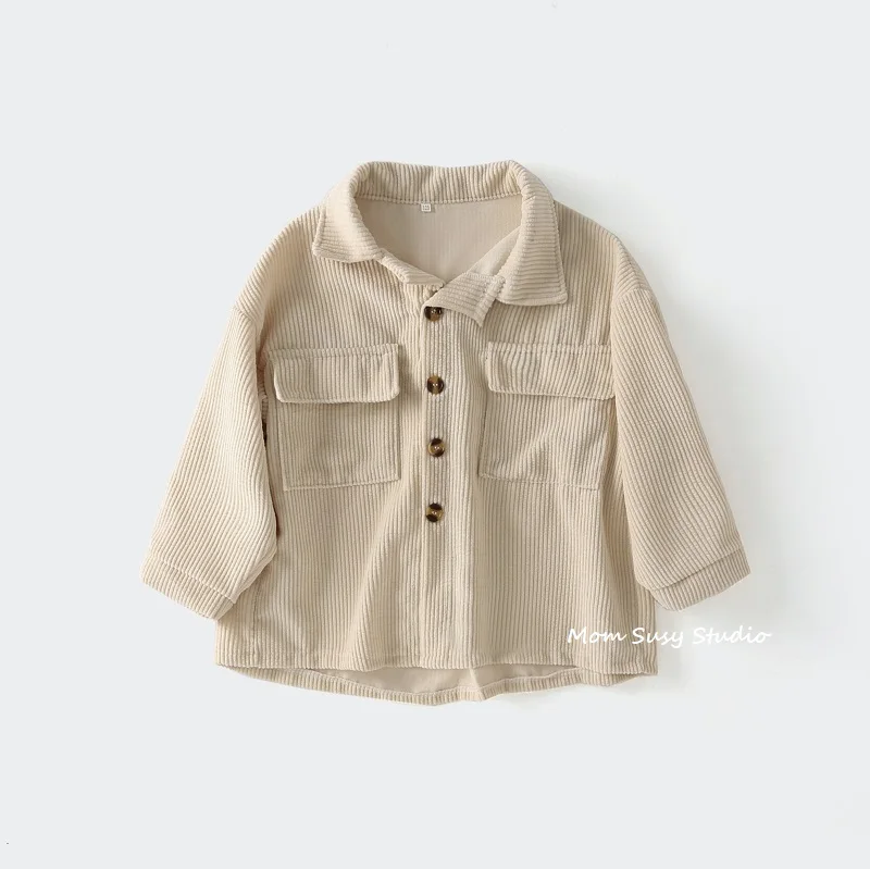 Fashion Baby Girl Boy Corduroy Shirt Jacket Infant Toddler Child Spring Autumn Coat Baby Outwear High Quality Clothes 1-8Y