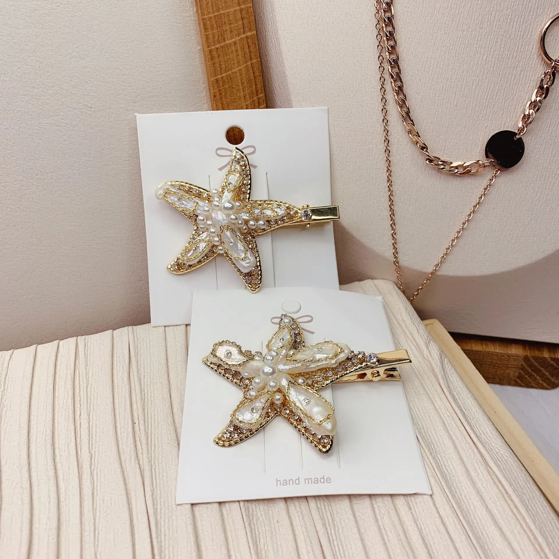 

South Korea Dongdaemun New Style INS-Style Retro Elegant Industrial Cumbersome Versatile Alloy Starfish Duckbill Clip Side Clip