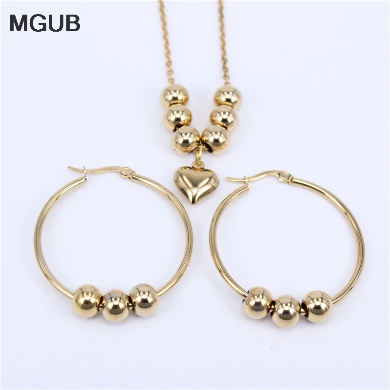 MGUB New stainless steel beads (earrings necklace) manual suit 4 options Earrings free choice 30mm-70mm Free shipping