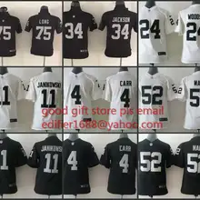 Stitch youth Oakland s children 4 Derek Carr 11 Sebastian Janikowski 24 Charles Woodson 34 Bo Jackson 52 Khalil Mack Jersey