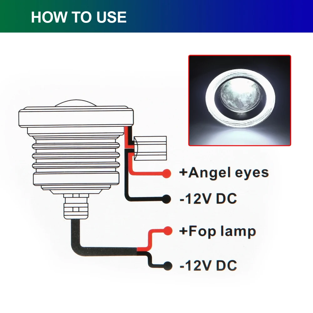 2 шт. Автомобильный светодиодный фонарь 6500K 12V Angel Eye Ring лампы W/крепление кронштейны водонепроницаемый