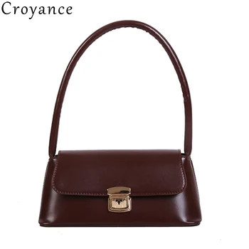 

Croyance Women's Designer Simple Handbag 2020 Fashion New PU Leather Shoulder Messenger Bag Vintage Flap Bags Purse Clutch