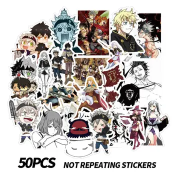 

50Pcs Anime Black Clover Quarter Knights Card Stickers DIY Waterproof Scrub Card Sticker Kids Sticker Toys Collection Gift