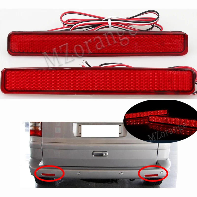 Koop Led Rear Bumper Reflector Voor Volkswagen Vw T5 Transporter Caravelle Multivan 2003 2011 Auto Styling Staart remlicht Stop Lamp
