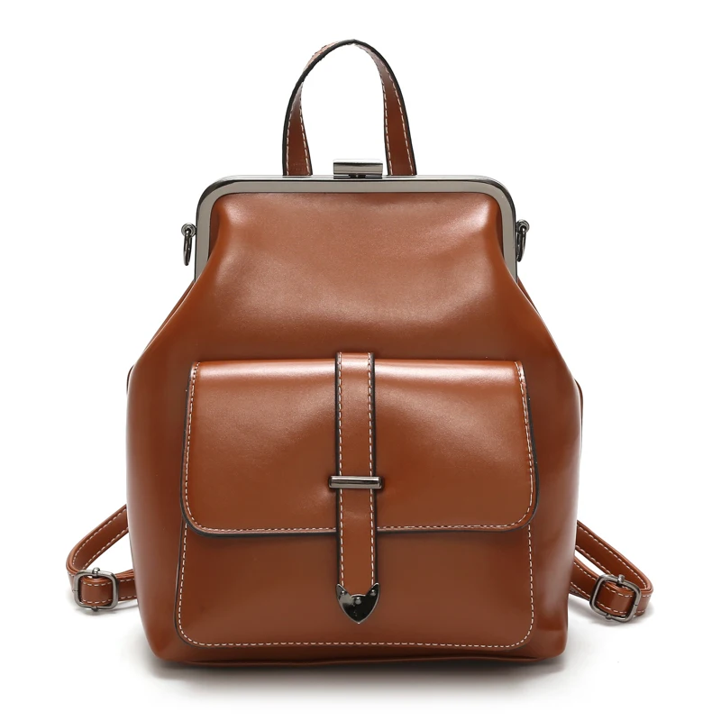 

MOOEDCOE Brand 2019 Retro Hasp Back Pack Bags PU Leather Backpack Women School Bags For Teenagers Girls Luxury Small Backpacks