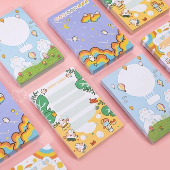 

Mohamm 100Pcs Naughty Rabbit Series Sticky Notes Removable Post-It Creative Scrapbooking Stationary School Supplies