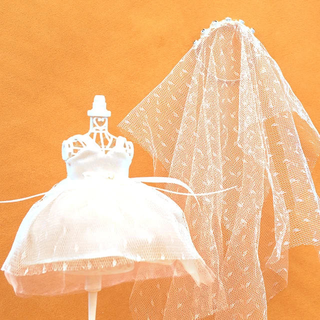 6 inch Bjd Doll Clothes For Dolls 16cm Toys Wedding Dress Spring Summer Autumn Winter Season Clothing Suit Furs For Girls 15cm Wed dress C