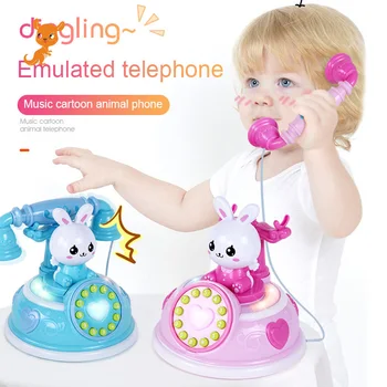 

1 new analog phone toy role-playing early education educational toy with music lights holiday gift