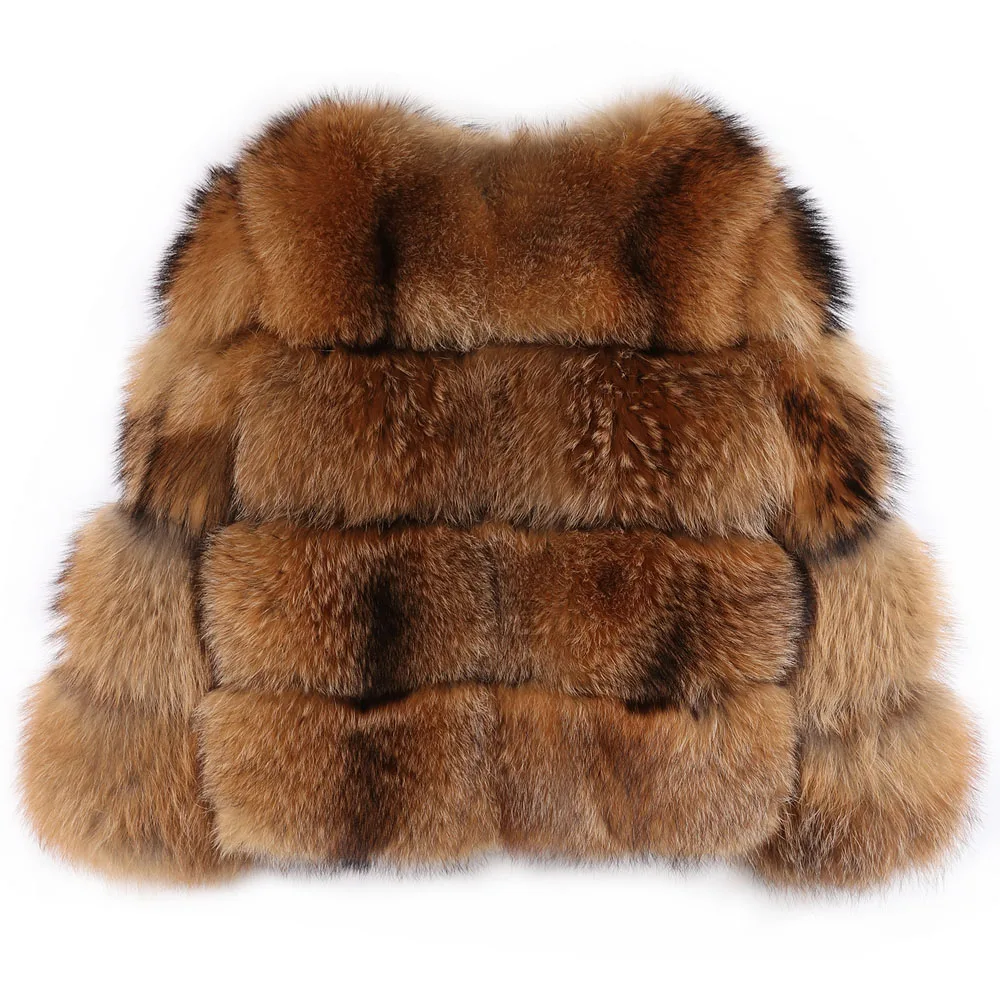 Yoloagne зимняя теплая Женская куртка из натурального меха енота, женская шуба из меха енота