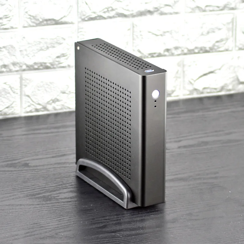 black ПК геймерский чехол, компьютерный безопасный шкаф Full Tower, Мини Тонкий ITX Настольный игровой пустой корпус, USB алюминиевый сплав - Цвет: black