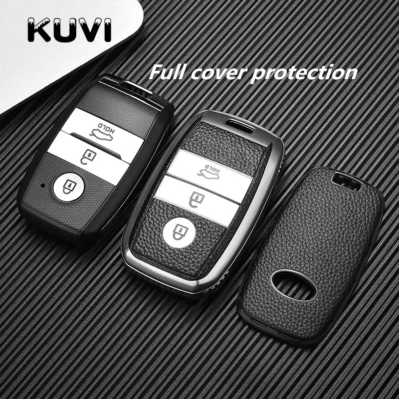 Leather Car Remote Key Case Cover Shell For KIA Rio Rio5 Sportage Ceed Cerato K3 KX3 K4 K5 Cerato Sorento Optima Picanto key case key case cover car key shell remote control case cover