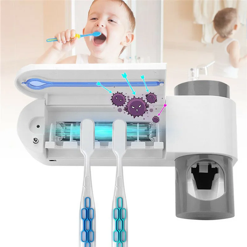 

Bathroom Accessories UV Light Sterilizer Toothbrush Holder Cleaner Automatic Toothpaste Dispenser Squeezer Sterilize Set XNC