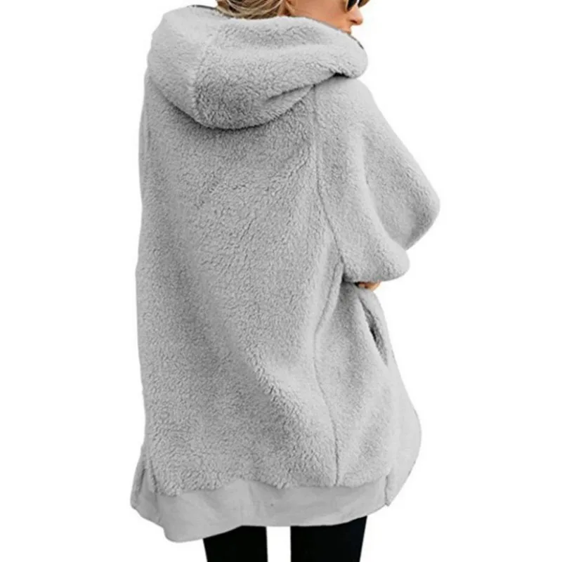Autumn Winter Fashion Womens Sweater Long Sleeve Loose Knitting Hooded Cardigan Sweater Casual Women Female Cardigan Pull Femme