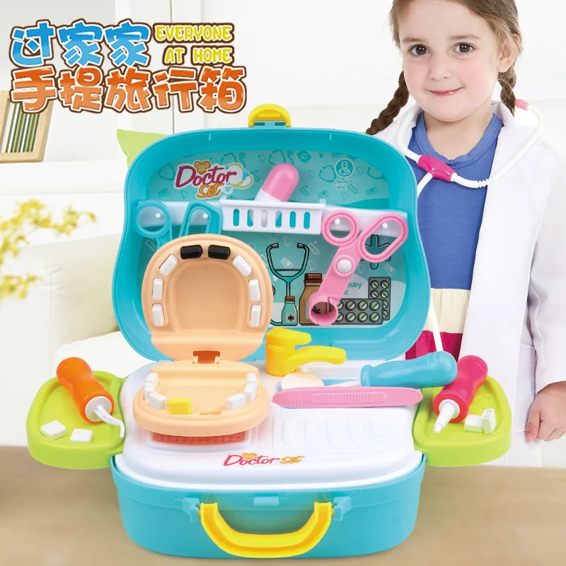 Игровой домик, игрушки, модель чемодана, игрушки для приготовления пищи, кухонные принадлежности, инструмент, медицинский уход, персонаж, игровой набор