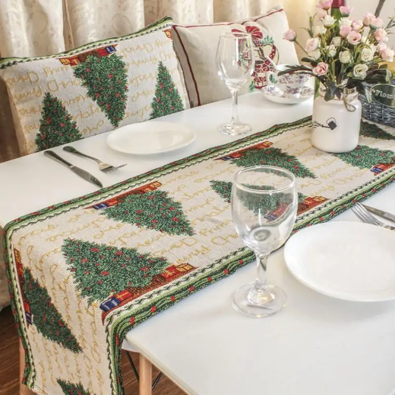 

Christmas Table Runner Cotton Chemin De Table Runners Western Tafelloper Table Heat Shield Plate Pad European Decoracion Mesa