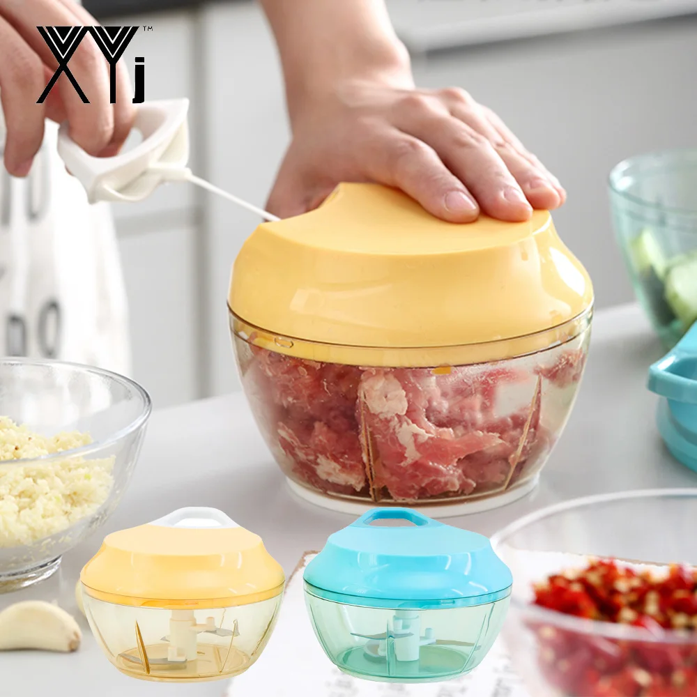 Xyj ручной кухонный измельчитель миксер кухонный комбайн тяга струна измельчитель овощей Фрукты орехи лук измельчитель ручной тяга Мясорубка блендер