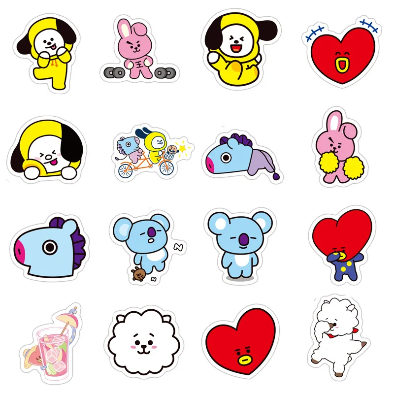 55 110 шт Новые BT21 граффити наклейки не повторяют тренд автомобиля скейтборд водонепроницаемые наклейки BTS