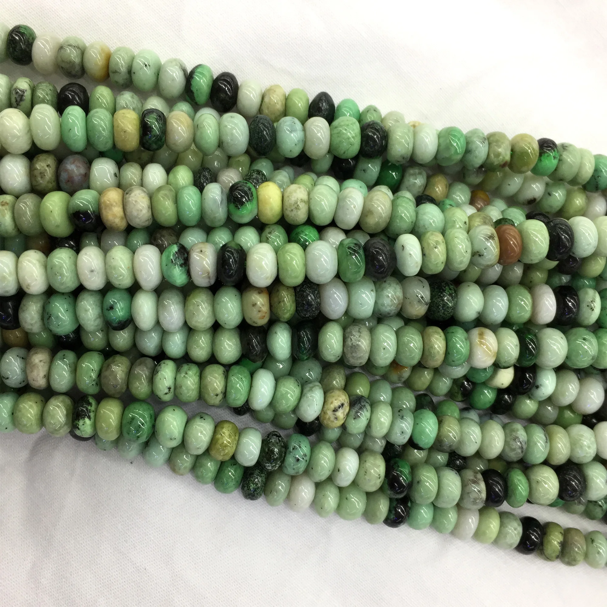 Natural Genuine Green Hydrogrossula Garnet Rondelle Necklaces or Bracelets Beads 15