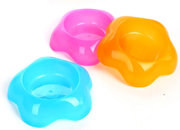 Free Shipping Pet Dog Cat Products Candy Sheel Plastic Single Bowl Food Water Feeders Goods