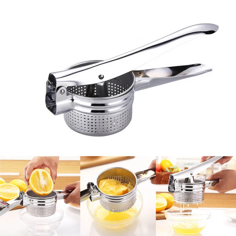 

Stainless Steel Potato Presser Manual Mashed Potato Maker Fruit Hand Press Lemon Lime Squeezer OCT998