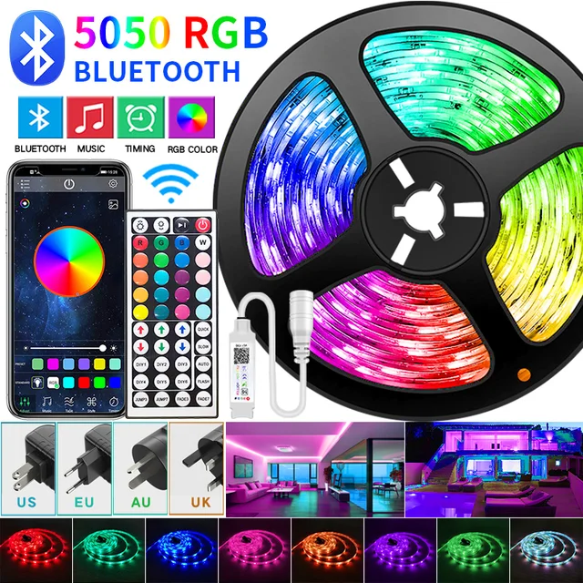 LED Strip Lights RGB Bluetooth 20M 30M 5050 Waterproof Led Light for room 10M 5M Flexible Lamp Ribbon SMD RGB Tape Diode luces 2