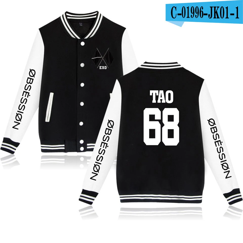KPOP EXO, альбом,, 6-й альбом, OBSESSION WE ARE ONE EXO, принт, бейсбольная Толстовка, повседневная бейсбольная куртка, Мужская/женская одежда - Цвет: picture color