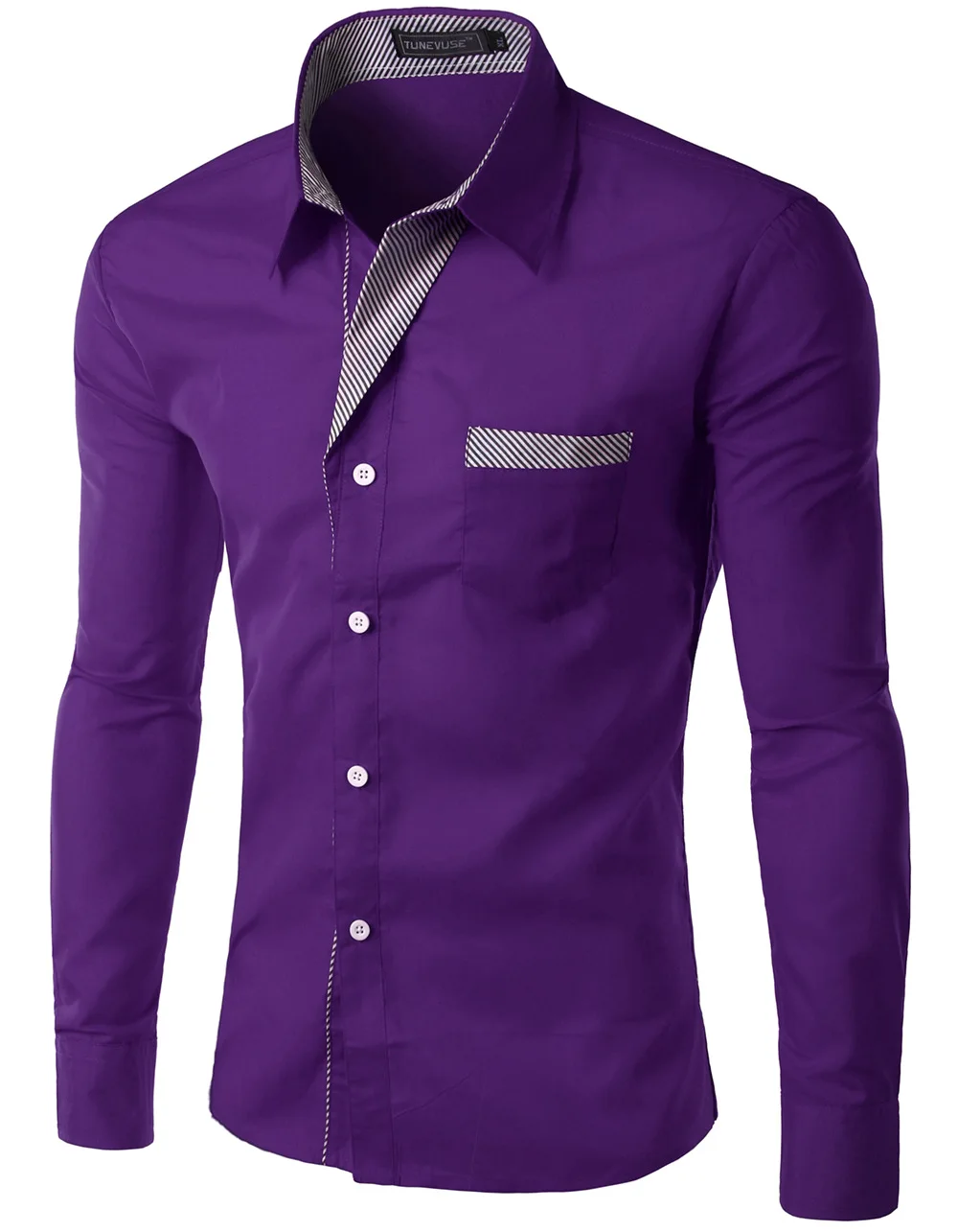 Kezera модный бренд Camisa Masculina рубашка с длинными рукавами для мужчин корейский тонкий дизайн формальная повседневная мужская рубашка Размер M-4XL - Цвет: Violet