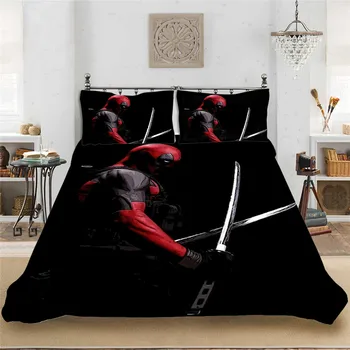 

Winter Warm Painting Deadpool Style Fashion Bedding set Bedclothes Include Duvet Cover Pillowcase Print Home Textile Bed Linens