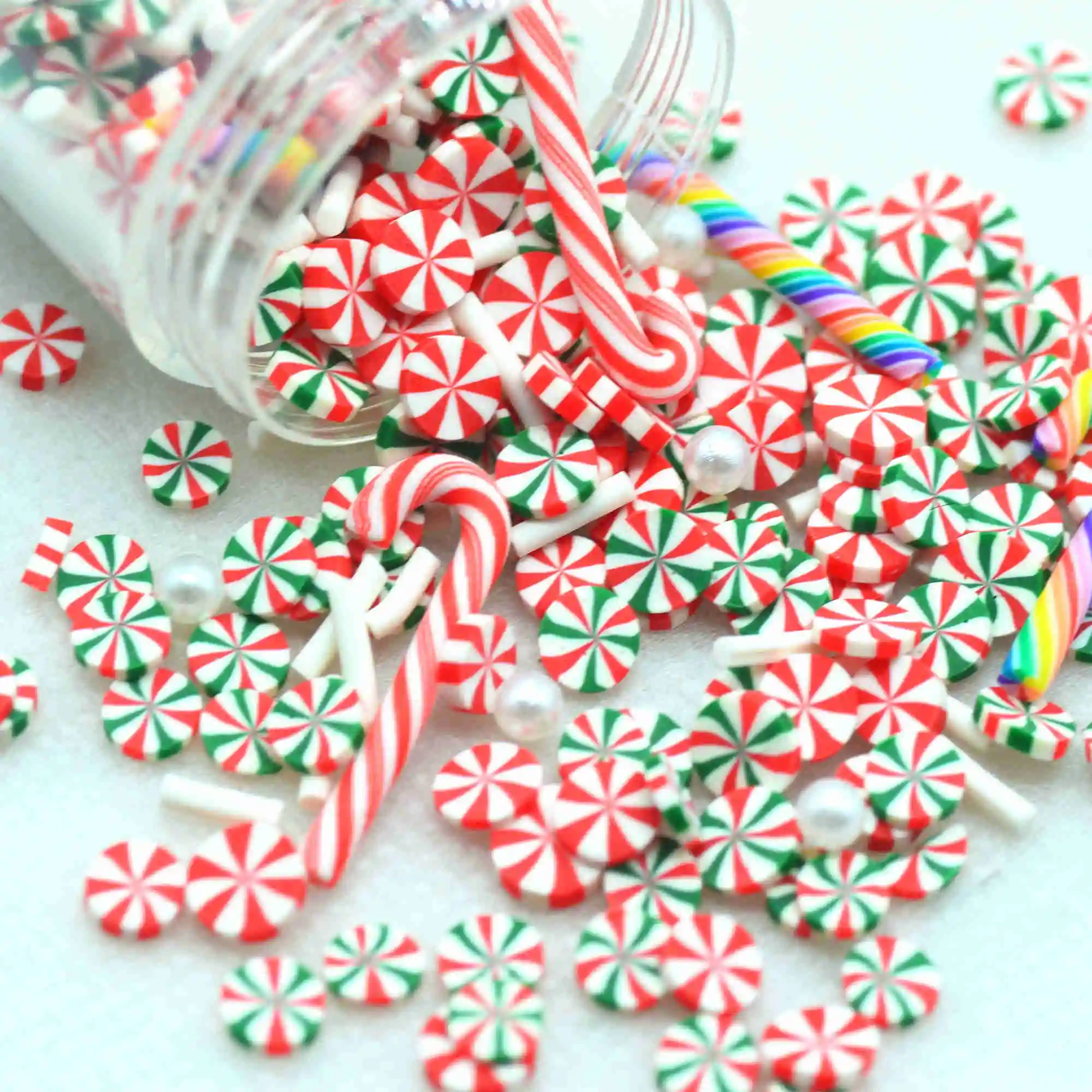 Christmas Color Decoration Sprinkles Polymer Clay Mixed Party Decoration Confetti-Slime Playing Supplements-Not Edible 20g christmas decoration sprinkles