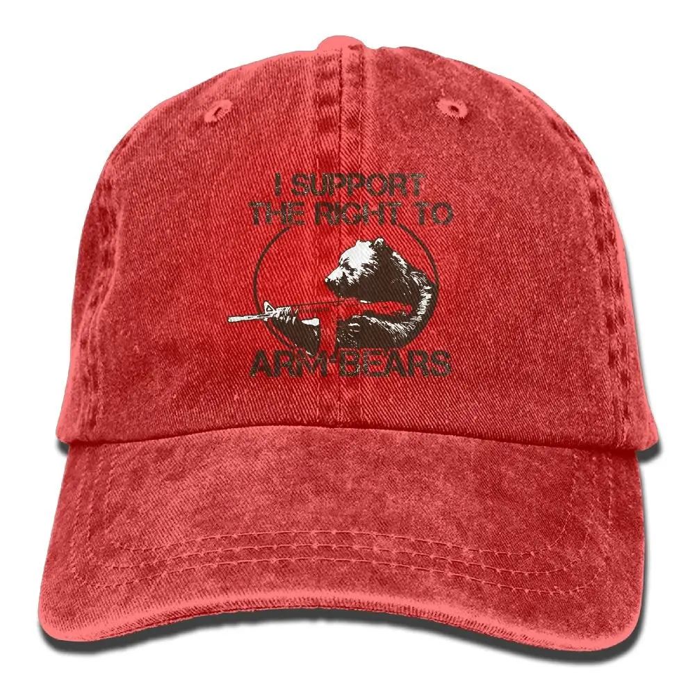 Я Поддержка право на руку медведи джинсовая шляпа регулируемые мужские папа Бейсбол шапки