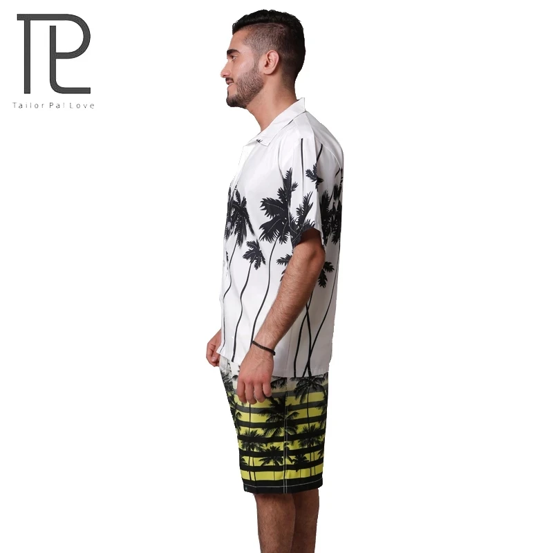 Tailor Pal Love Hawaiian Style Summer wading swimming sports Shirt Men Casual Printed Beach Shirts Short Sleeve Shirts