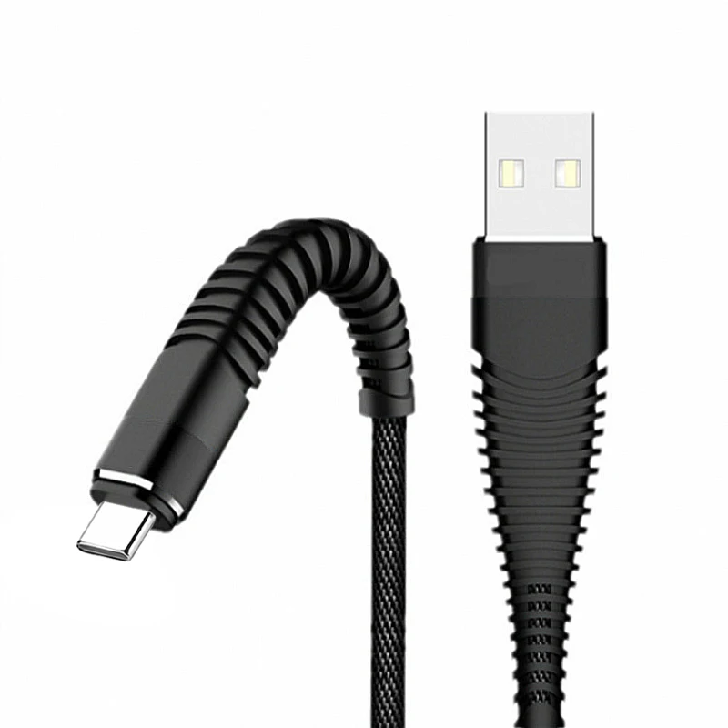 Черный Type-c 1 м Usb быстрая зарядка нейлоновая оплетка 2.4A для huawei Xiaomi зарядный кабель шнур зарядный кабель - Цвет: Черный