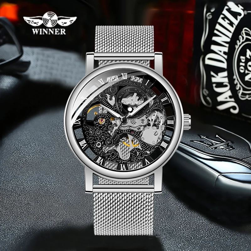 

Top Brand Luxury WINNER watches for Mens Watches Montre Homme Clock Men Automatic Skeleton WristWatch
