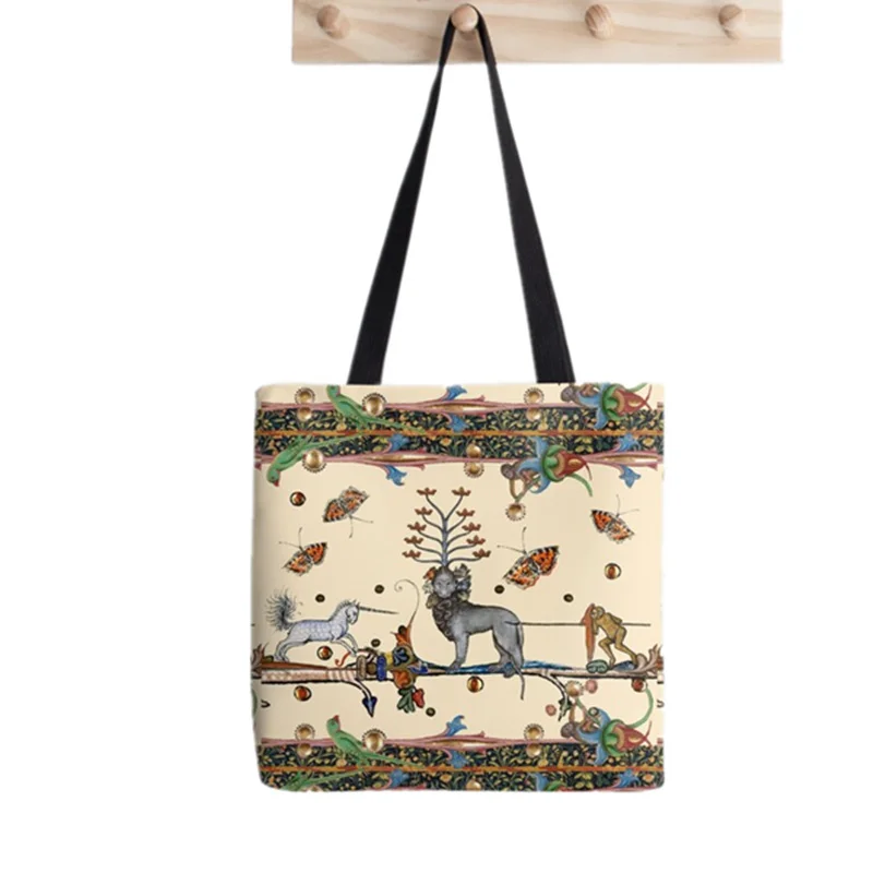 Shopper WEIRD MEDIEVAL COMBAT GIANT Printed Tote Bag women Harajuku shopper handbag girl Shoulder shopping bag Lady Canvas Bag