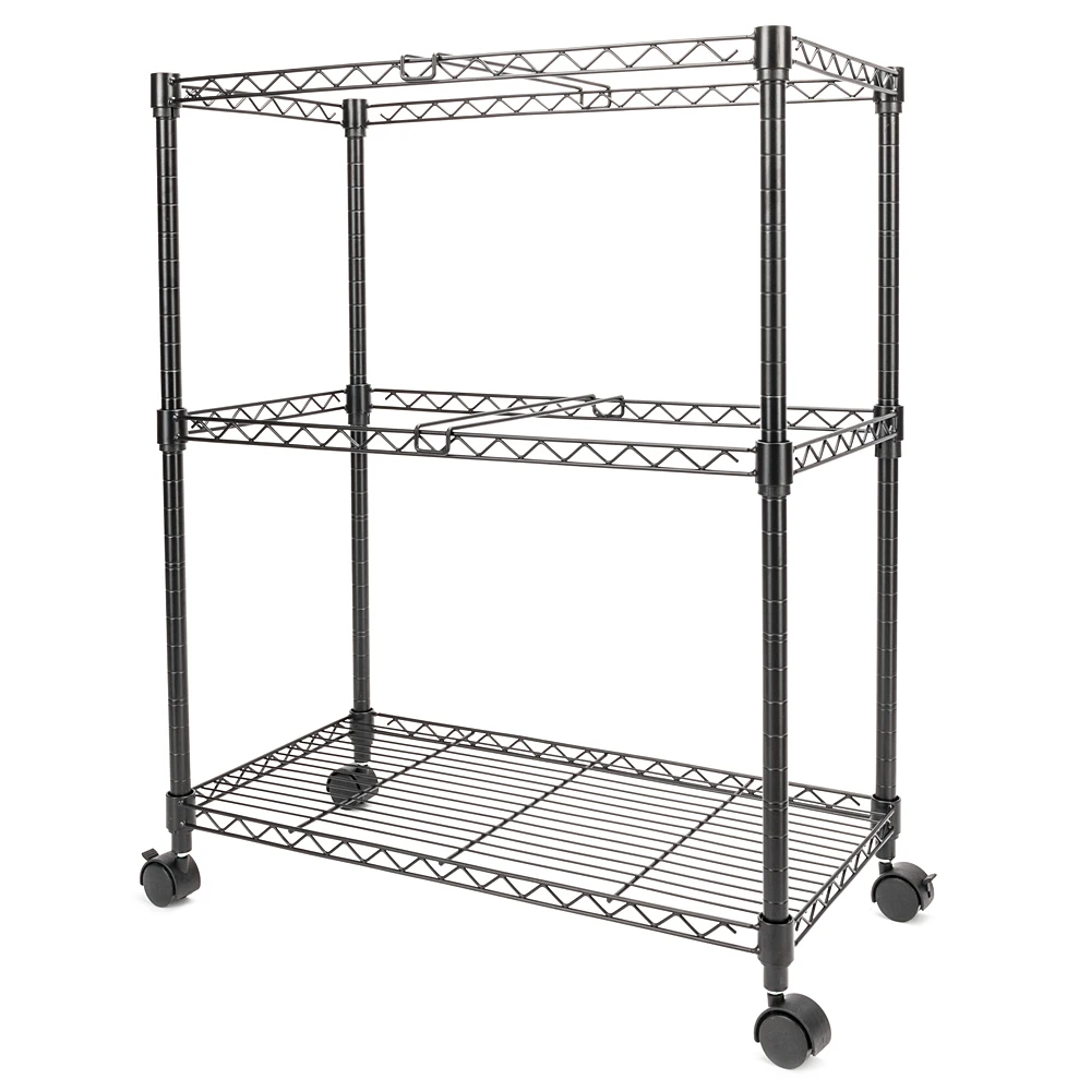 

File Cart Wire Metal Rolling Letter File Carts with Swivel Wheels,Compact Swivel File Storage Organizer Shelf Cart Cabinet