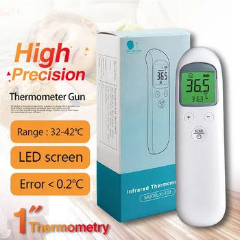 

Non-contact Infrared Thermometer Portable Hand Held Forehead Thermometer Gun For Adult&Baby Tri-color Backlight 1s measurement