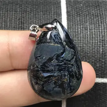 

Top Natural Blue Pietersite Necklace Pendant For Woman Man Crystal 32x21x8mm Waer Drop Beads Namibia Energy Stone Jewelry AAAAA