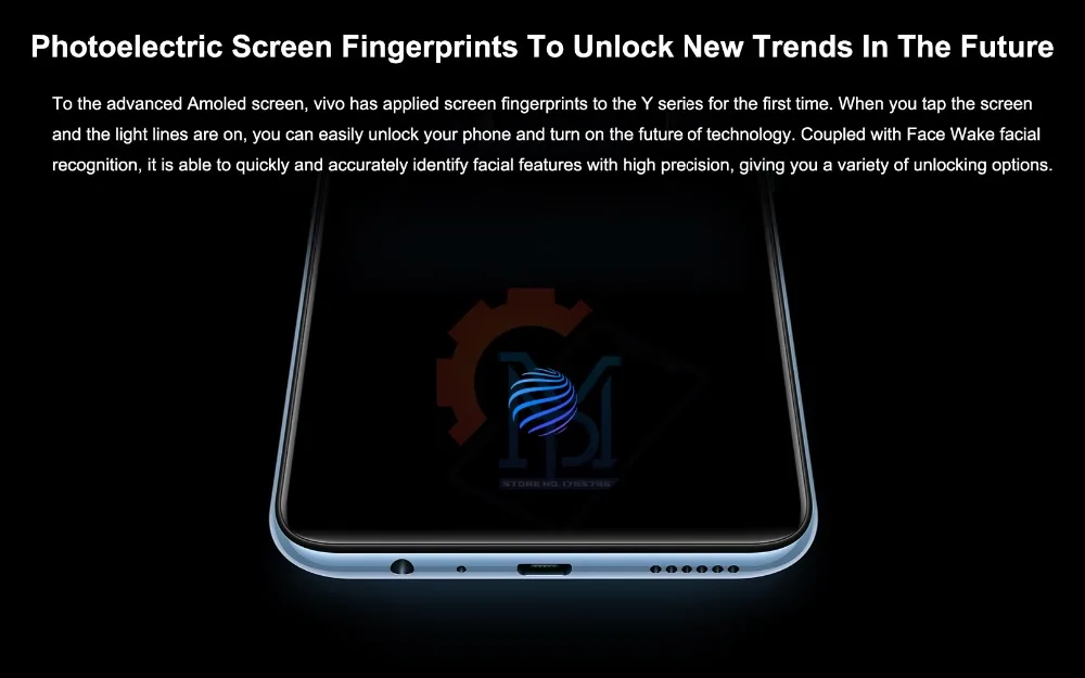 Vivo Y7S мобильный телефон 6,3" супер AMOLED экран 6 ГБ ОЗУ 128 ПЗУ Helio P65 Android 9,0 4500 мАч смартфон с отпечатком пальца