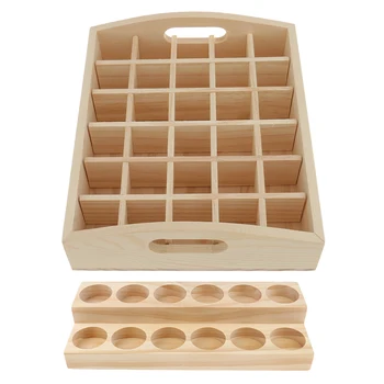 

Pack of 2 Wooden Essential Oil Box Displaying Case Organizer Holder Rack Stand Shelf for Retail Stores Home Storage