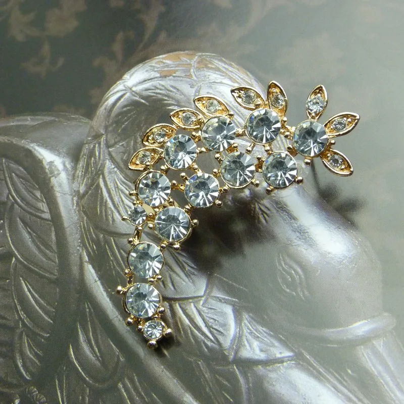 Модные женские серьги Bijoux цветок Кафф с клипсой Серьги для женщин Свадебные ювелирные изделия оптом серьги 2E1156