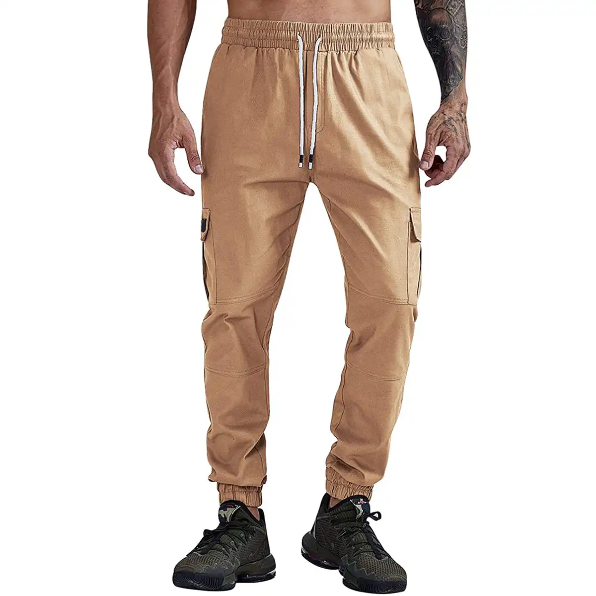 mens khaki jogging bottoms