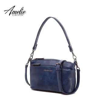 

AMELIE GALANTI Crossbody bag for women Leather Shoulder Bag with Triple Zip Pocket and Two Detachable Straps 2020 lady style