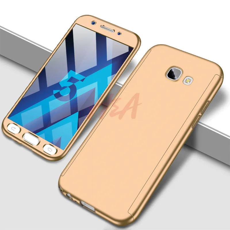 Золотой H&A класса люкс 360 Полное покрытие чехол для телефона для samsung Galaxy A3 A5 A6 A7 A8 противоударный чехол J4 J6 J8 A60 A70 A80 Защитный чехол - Цвет: Золотой