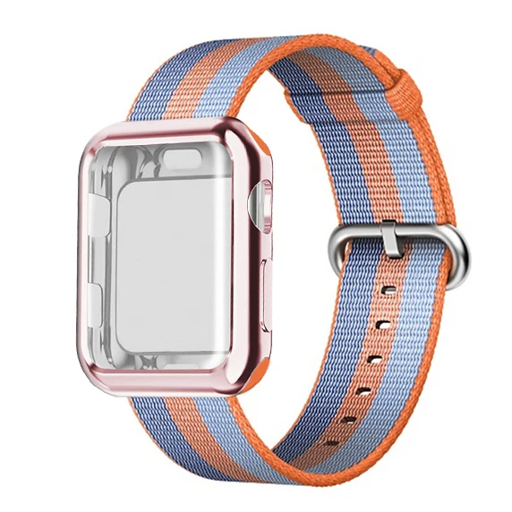 21 Чехол+ ремешок для часов apple watch 5/4 ремешок 44 мм 40 мм iWatch ремешок 42 мм 38 мм тканевый нейлоновый Браслет apple watch 3 2 1 44 - Цвет ремешка: 21