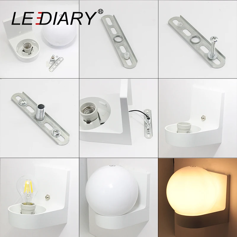 LEDIARY открытый сад крыльцо Настенные светильники IP54 E27 100-240 В белый пластик поверхностного монтажа водонепроницаемый для коридора балкон лестницы